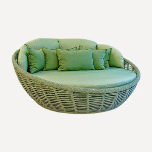 Chaise Doca em alumínio com corda náutica, móvel de área externa Soft Garden