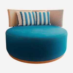 Chaise Galhetas em alumínio com trama de fibra sintética, móvel de área externa Soft Garden