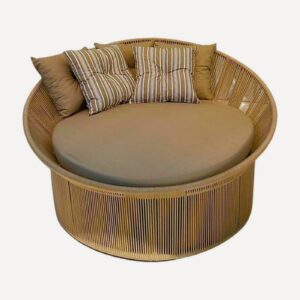 Chaise Lagoinha em alumínio com trama de corda náutica, móvel de área externa Soft Garden