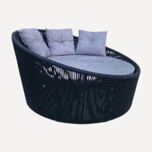 Chaise Pontal em alumínio com trama de corda náutica, móvel de área externa Soft Garden