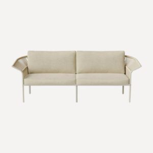 Sofá Una em alumínio com corda náutica, móvel de área externa Soft Garden